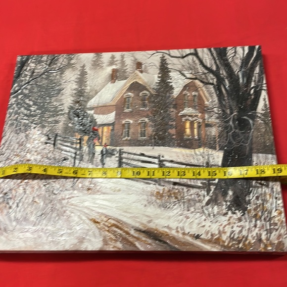 Rare D.R. Laird Limited Edition Canvas Print Preparations Christmas Tree - Picture 6 of 12